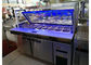 파란 광선 2 냉각하는/상업적인 샐러드 바 냉장고 유리제 뚜껑 팬을 가진 문에 의하여 냉장되는 샌드위치 Prep 테이블