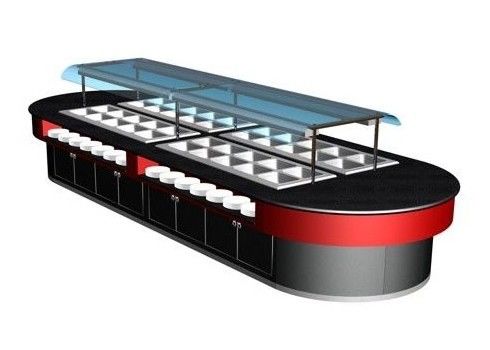 주방용 우드 스무스 핫 7kw, 400L 상업용 뷔페 장비 (워밍 라이트 포함)