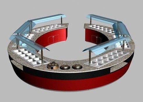 상용 뷔페 장비 타원형과 둥근 모양의 조합 레스토랑 뷔페 테이블