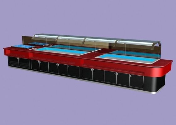 LED 빛, 상업적인 뷔페 장비를 가진 대리석 초밥 샐러드 바 카운터 400L